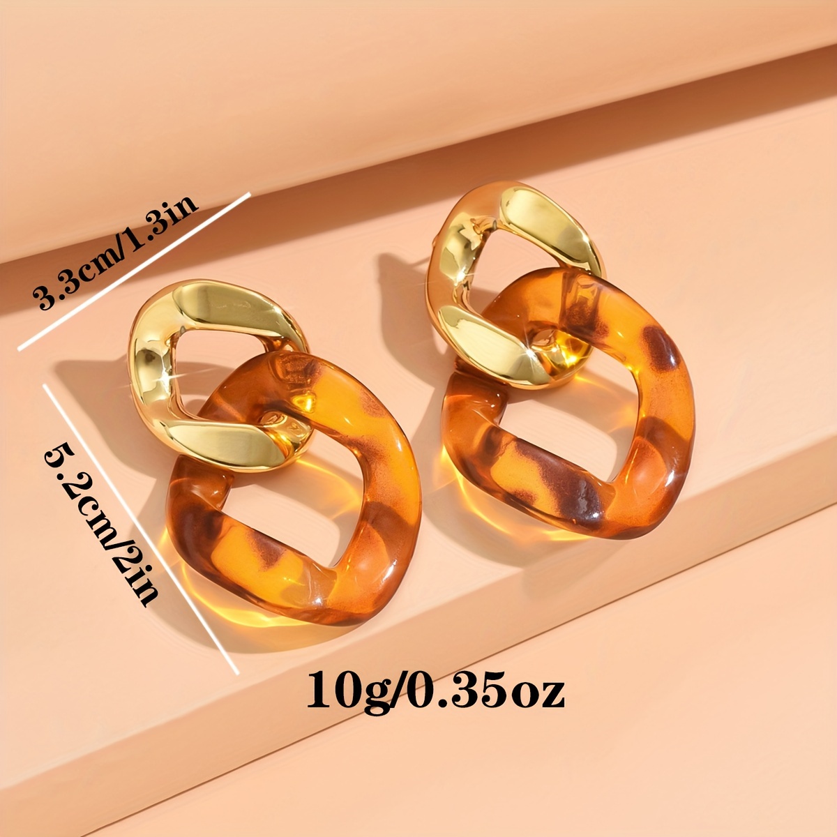 Acrylic Exaggerated Geometric Earrings, 2pcs Set